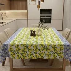 Toalha de Mesa Retangular Oxford Poliéster Lisa Estampada Lavável Cozinha Jantar Luxo Moderna