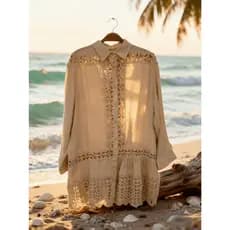 Camisa Feminina Chamise Saída Praia camisão Chemise Moda Praia