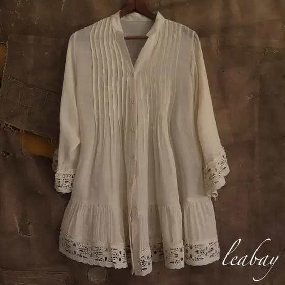 Vestido camisa de praia - Mangas sino com estampa recortada, camisa refrescante de verão para mulheres com proteção.