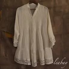 Vestido camisa de praia - Mangas sino com estampa recortada, camisa refrescante de verão para mulheres com proteção.