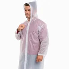 Capa de Chuva PVC Transparente Unissex Impermeável Reutilizável Leve