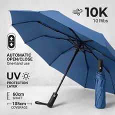 Guarda-Chuva Compacto 60cm Automático Abre e Fecha com Proteção UV Solar Portátil Resistente