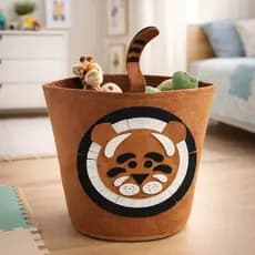 Cesto Organizador Feltro infantil Decorativo multiuso Dobrável Brinquedo Roupa infantil