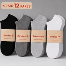 Kit Até 12 Pares De Meias Soquete Cano Curto Algodão Unissex