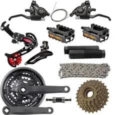 Kit 21 Marchas Bicicleta Pedivela  Rapidfire Catraca Corrente Cambio Com Gancheira Promoção