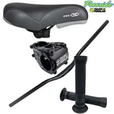Guidao Curvo Rise Bar Wheeling + Mesa 45mm + Manoplas Entrega Rapida Bike