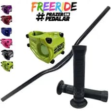 Kit Guidão Com Mesinha GTU e Manoplas Longa Wheeling Freeride Grau Gios Naja Varias Opções Promoção