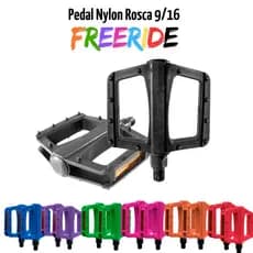 Pedal Plataforma 9/16 Nylon Rosca Grossa C/ Refletor Bike Freeride BMX MTB