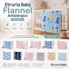Cobertor Para Bebê Macio Etruria Baby Flannel Antialérgico 90x110cm