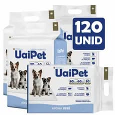 Tapete Higienico Uai Pet 80x60 Aroma Lavanda 120 Unidades Envio Imediato