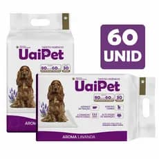 Tapete Higienico Uai Pet 80x60 Aroma Lavanda 60 Unidades Envio Imediato