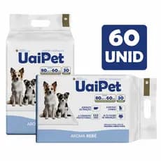 Tapete Higienico Uai Pet 80x60 Aroma Bebê 60 Unidades Envio Imediato