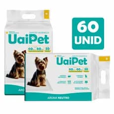 Tapete Higienico Uai Pet 60x60 Aroma Neutro 60 Unidades Envio Imediato