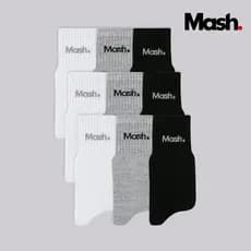 Kit 9 Pares Meia Mash Cano Médio Curto Masculina Esportiva Algodão Felpa Respirável Punho Canelado