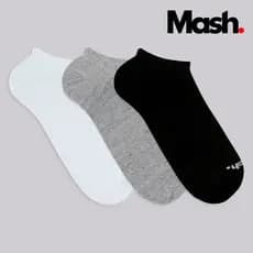 Kit 3 Pares de Meia Mash Invisível Soquete Sapatilha Esportiva Unissex Algodão Respirável Original