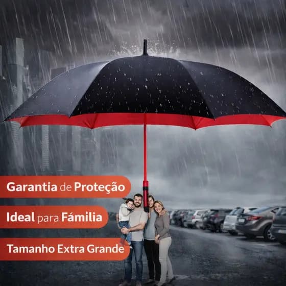 Guarda-Chuva Grande Automático Reforçado Fibra de Vidro Proteção UV