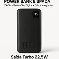 Carregador Portátil Turbo 20000mah Out Max 22.5w Power Bank