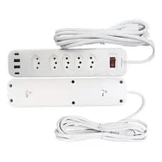 Régua Filtro de Linha 5 Tomadas Bivolt – Extensão 2m com USB, Tipo-C e Fusível de Proteção