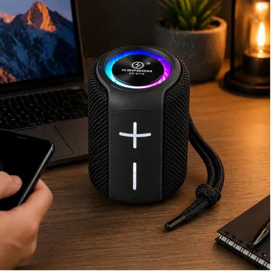 Caixa Caixinha De Som Tws Bluetooth Usb À Prova D'água Cor Preto 127/220v
