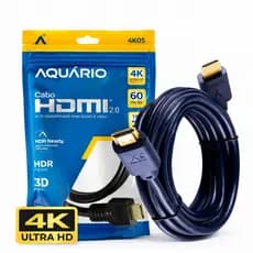 Cabo Hdmi 2.0 4k Blindado 5m Ponta Gold 60hz Aquário