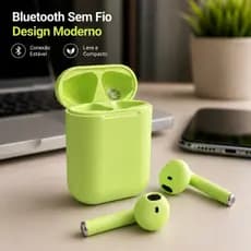 Fone de ouvido Inpods Bluetooth 5.3 TWS, Fone de Ouvido Bluetooth i12