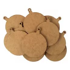 50 Bolas De Natal De 10 Cm Mdf Crú Artesanato Decoração