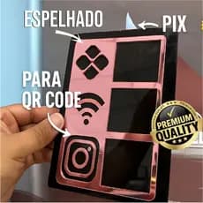 Placa Pix de Acrílico Espelhado QR Code