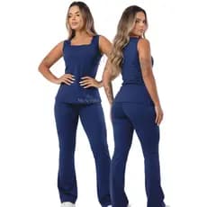 Conjunto Helanca Feminino elegante Copa Babá Cuidadora Conforto roupa cuidadora uniforme enfermagem estágio  -MADRI