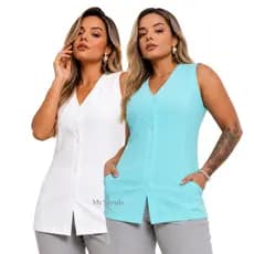 KIT 2 Jaleco scrub feminino elegante acinturado professora educadora