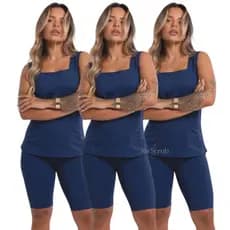 KIT 3 Uniforme Farda de Babá Domestica Cuidadora Copeira Diarista Auxiliar Manicure Esteticista com bolso -RIO