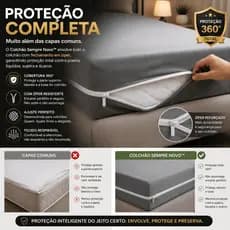 Capa Protetora Colchao Queen Impermeavel Ziper Conforto Durabilidade Hotel Casa