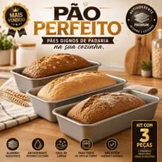Kit 3 Formas Alumínio Assar Bolo Pão Forno Tamanhos Variados Confeitaria Cozinha Reforçadas Multiuso