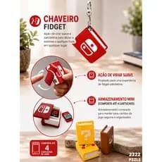 Chaveiro Figte  porta cartucho para armazenar jogos Nintendo switch