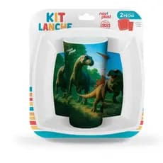 Kit Infantil Tema Dinossauro 2 Peças Copo E Prato