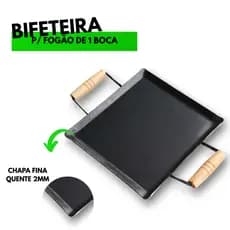 Chapa Bifeteira Aço Carbono 30X30 para Hamburguer, Lanches e Porções - PROMOÇÃO