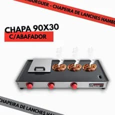 Chapeira Semiprofissional De Lanche Para Hamburger A Gás 90x30 com Abafador