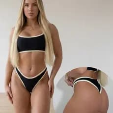 Biquíni asa delta top faixa retro suplex premium moda gringa verão praia tendências 2026
