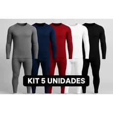 KIT 5 Conjunto Blusa E Calça Térmica UV Unissex Segunda Pele