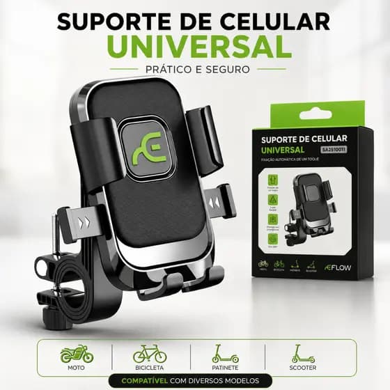 Suporte De Celular Moto E Scooter Bicicleta Ajustavel 360 Eflow Universal Bike Para Telefone