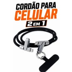 Cordão para Pescoço Celular com Cabo para Carregador Engate Rápido Alça Antiqueda para Smartphone