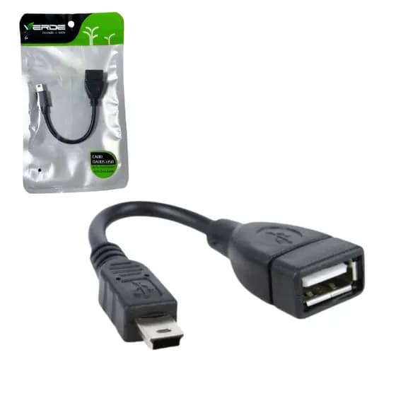 Cabo Adaptador Otg Usb V3 Mini Usb Macho 5p X Usb A Fêmea 15cm