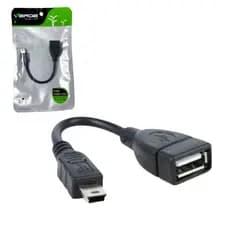 Cabo Adaptador Otg Usb V3 Mini Usb Macho 5p X Usb A Fêmea 15cm