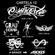 Cartela Adesivos Grau Dichava Osascorte Aranha Anjo Chora Agora e Cifrão Bicicleta Bike Moto Carro