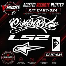 kit 3 Adesivos Ls2 estrela Alpinistras Osascorte Moto carro Decorarivo BRANCO