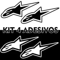 Kit 2 ou 4 Adesivos Alpinestars Moto Capacete Carro