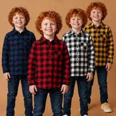 Camisa Xadrez Flanelada Infantil 02 ao 14 Anos Cores Variadas Manga Longa Festa Junina