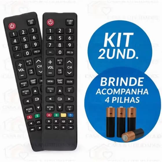 Kit 2 Controles Remoto Compatível Com Samsung Smart TV 4K Envio Imediato