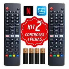 Kit Controle Remoto Para Smart Tv LG + 4 Pilhas Com Teclas Netflix E Prime Video Gcase Envio Imediato
