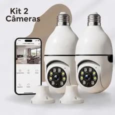 Kit 2 Câmeras De Segurança Wifi Lâmpada E27 360° Full Hd App Yoosee Visão Noturna Sensor Movimento