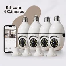 Câmera De Segurança Wifi Lâmpada E27 360° Full Hd App Yoosee Visão Noturna Sensor Movimento
